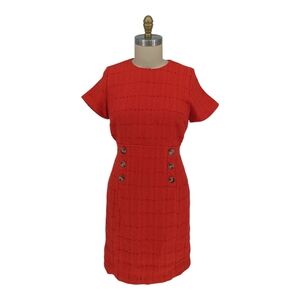 19918 Ann Taylor Tweed Dress Red size 10 fall winter preppy Business casual